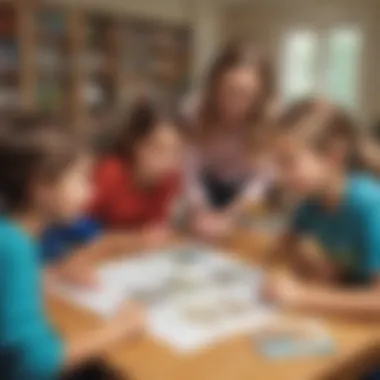 Lively Word Scavenger Hunt Experience Children collaborating in a lively word scavenger hunt