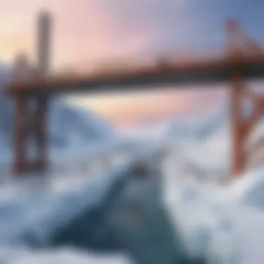 Metaphorical Bridge Construction Illustration of a bridge being built symbolizing relationship building in group ice breakers