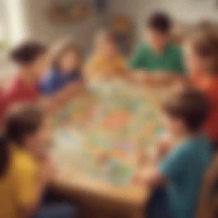 Children engaged in a lively board game