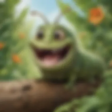 Giggling Caterpillar Charm Laughing Caterpillar Joke Illustration