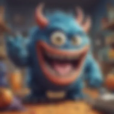 Cheerful Monster Madness Playful Monster Joke Illustration