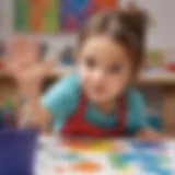 Child engaged in colorful art project