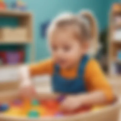 Young child engaged in a sensory play activity