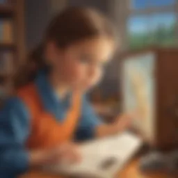 Young student engaged in interactive learning