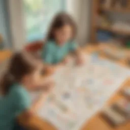 Children engaging in math games