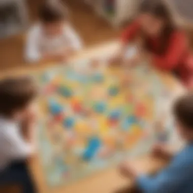 Children Engaged in Math Board Game A group of children playing a board game that involves math challenges.