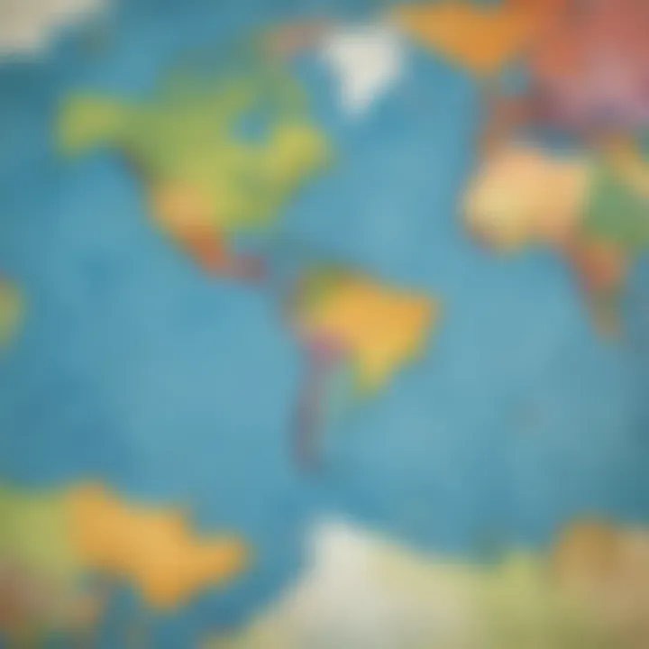 A colorful illustration of a world map for kids
