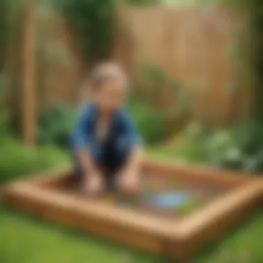 Child playing with sensory garden elements