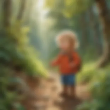 Curious Toddler Engaging with Nature Enthusiastic toddler exploring nature