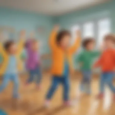 Movement Fun Young learners participating in an interactive movement activity indoors