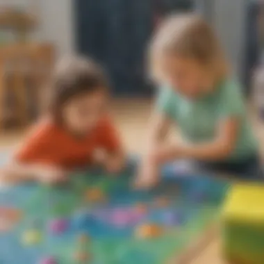 Kids enjoying a sensory play activity with various textured materials
