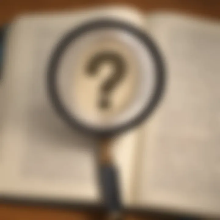 Illustration of a magnifying glass focusing on a question mark