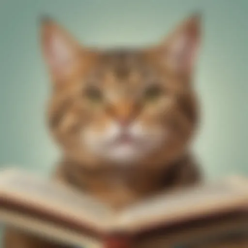 Illustration of a mischievous cat with a puzzled expression