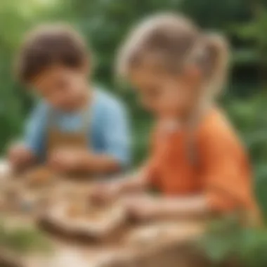 Artistic Expressions Using Natural Materials Kids creating art with natural materials