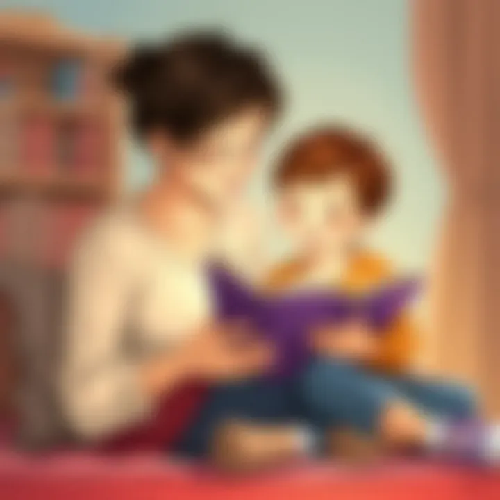 Parent and Child Sharing a Story A parent and child sharing a story, fostering a bond through reading