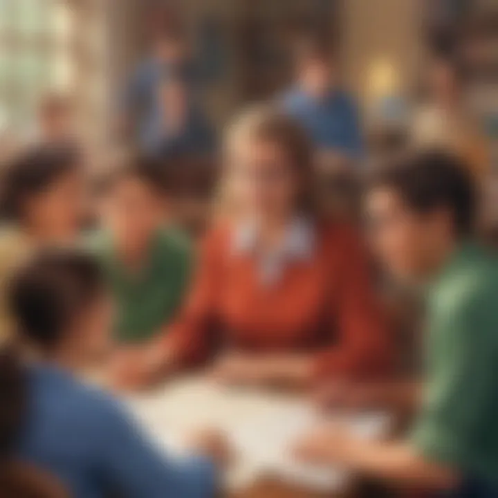 Teacher guiding a trivia session