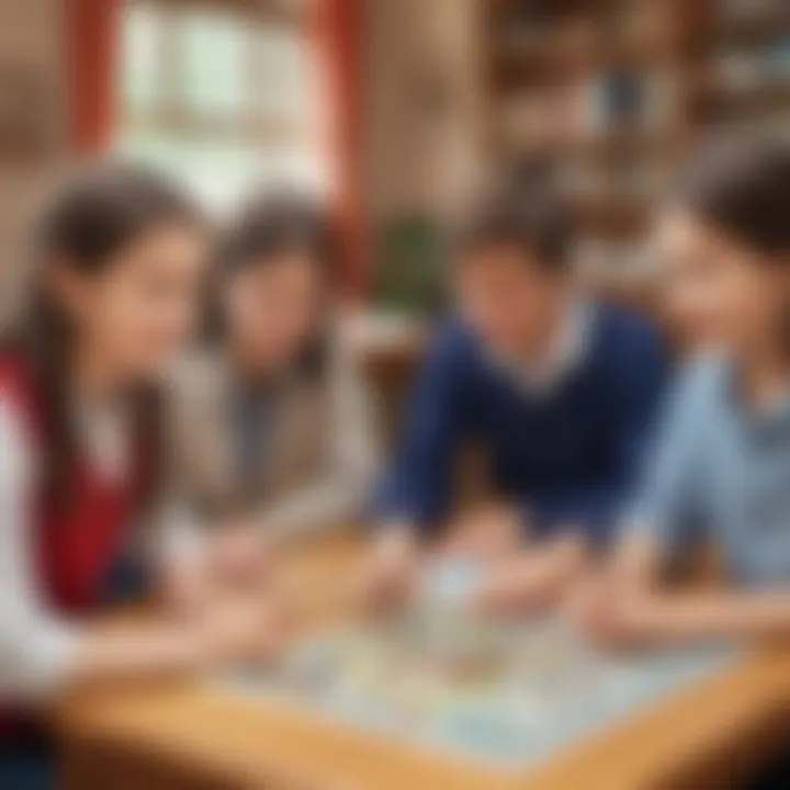 Students participating in a language game