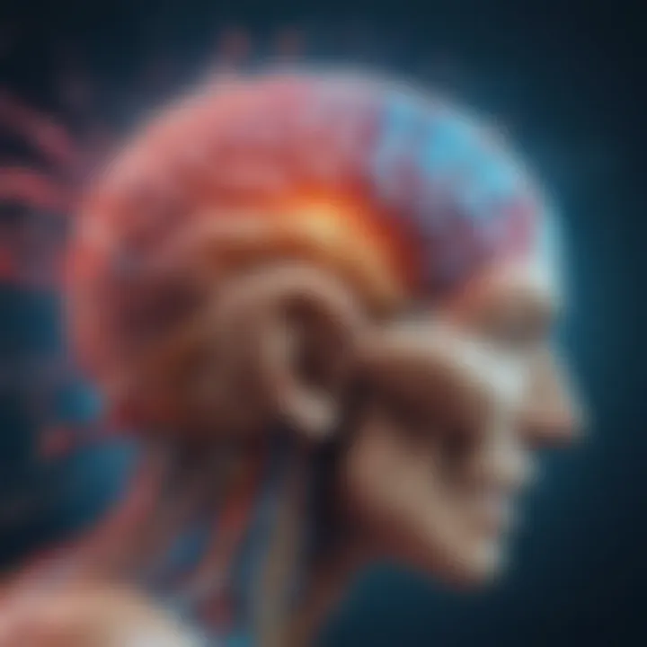 Artistic visualization of a brain in motion while gaming