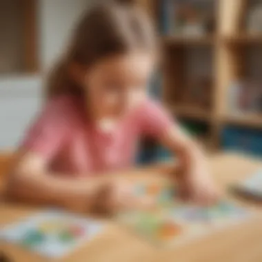 Illustration depicting a child solving a sequencing puzzle