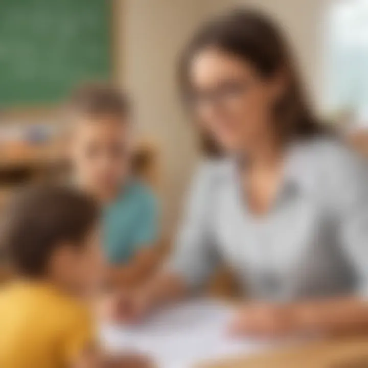 Teacher guiding a math lesson