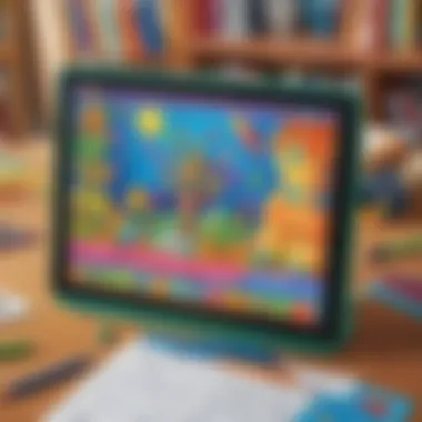 Vibrant Digital Learning Environment Colorful interactive app interface for elementary math education
