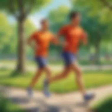 Person jogging in a park