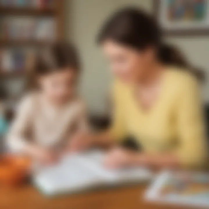 Illustration of a parent and child bonding over practicing sound blending at home