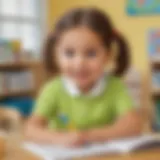 Young child engaged in phonics lesson