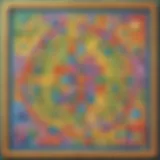 Illustration of a colorful math game board