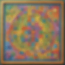 Illustration of a colorful math game board