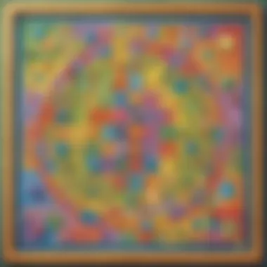 Illustration of a colorful math game board