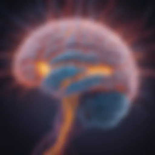 Illustration of a brain with glowing pathways