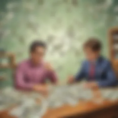 Whimsical Money Management Skills Development Whimsical illustration showcasing money management skills