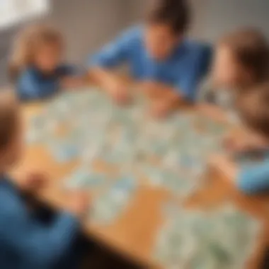 Engaging Money Counting Game for Kids Illustration depicting a playful money counting game