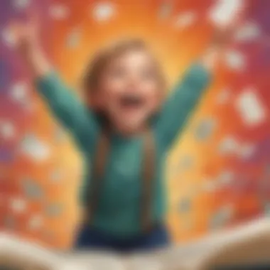 Joyful Child Celebrating Multiplication Achievement Happy Kid Celebrating Success