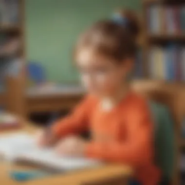 Illustration depicting a young learner immersed in phonics learning