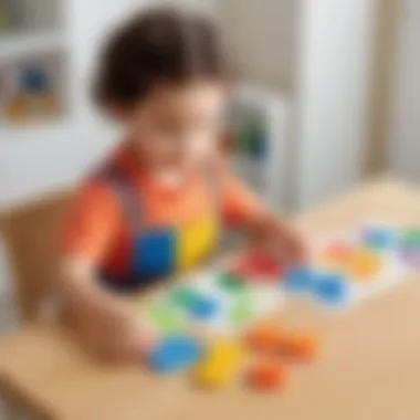 Color Sorting Activity Preschooler sorting shapes by colors