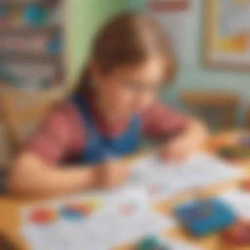 Child solving math problem creatively