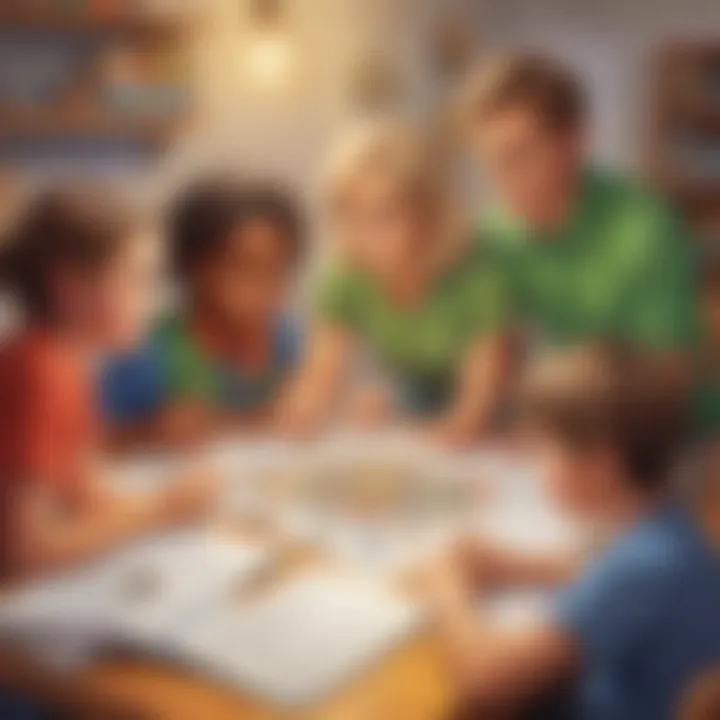 Kids brainstorming together