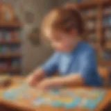 Child solving a complex puzzle