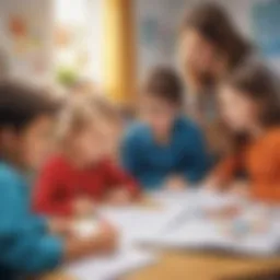 Group of children engaged in a collaborative learning activity.