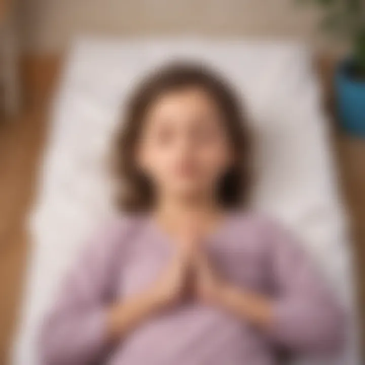 Child in Corpse Pose for relaxation and stress relief