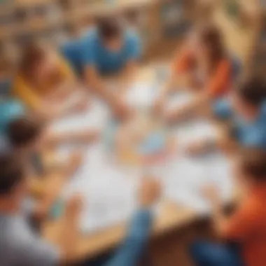 Ideation Harmony Illustration of students brainstorming together