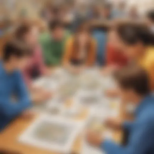 Illustration of students engaged in a collaborative project