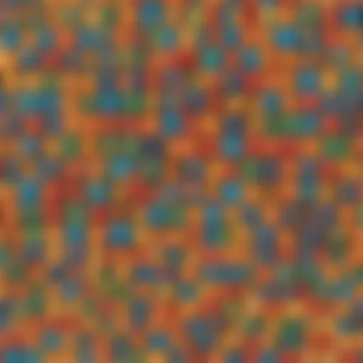 Colorful counting blocks arranged in various patterns.