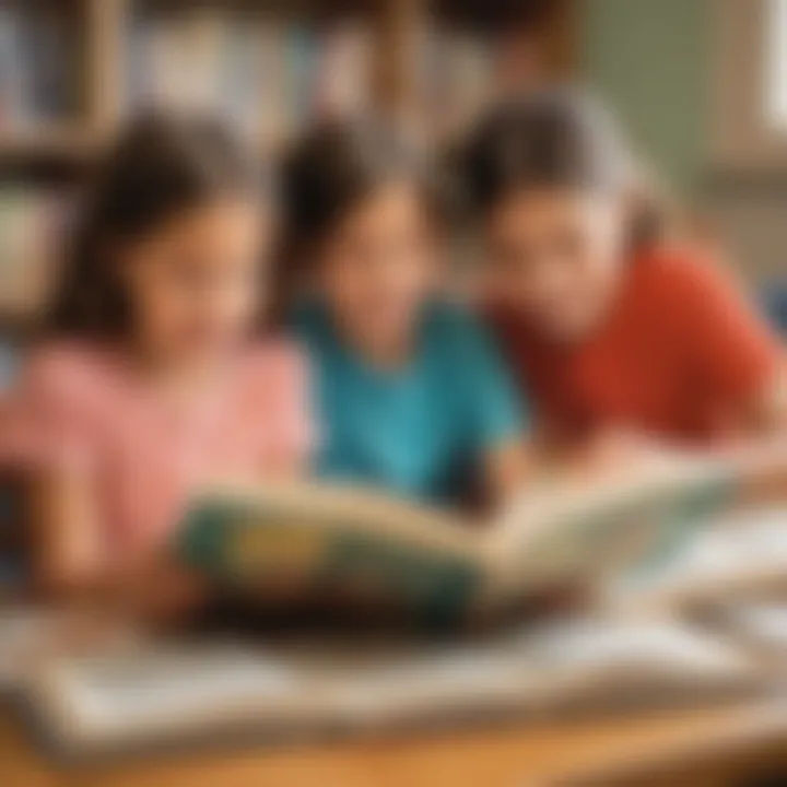 Children engaged in reading together