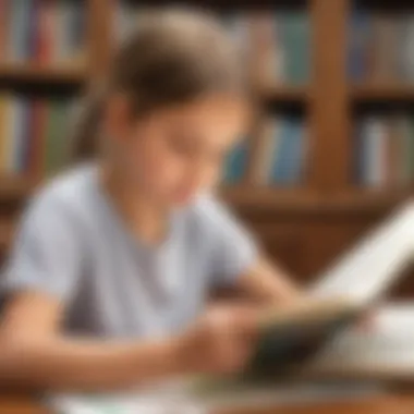 Young student reading a book