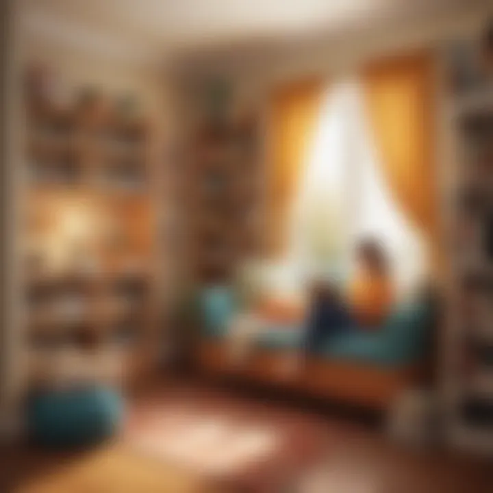 A cozy reading nook for young readers