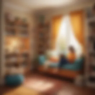 Inviting Reading Space A cozy reading nook for young readers