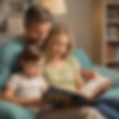 Bonding Through Reading Parents and child reading together at home